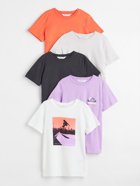 H&M Boys 5-Pack T-shirts, Black