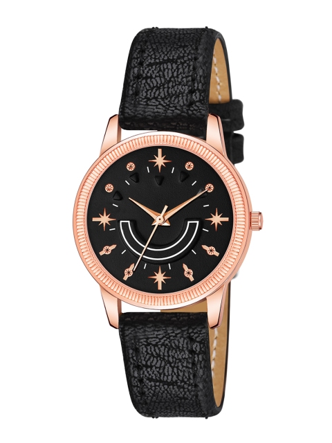 Rage Enterprise Women Black Brass Embellished Dial & Black Leather Straps Analogue Watch
Rage Enterprise Women Black Brass Embellished Dial & Black Leather Straps Analogue Watch