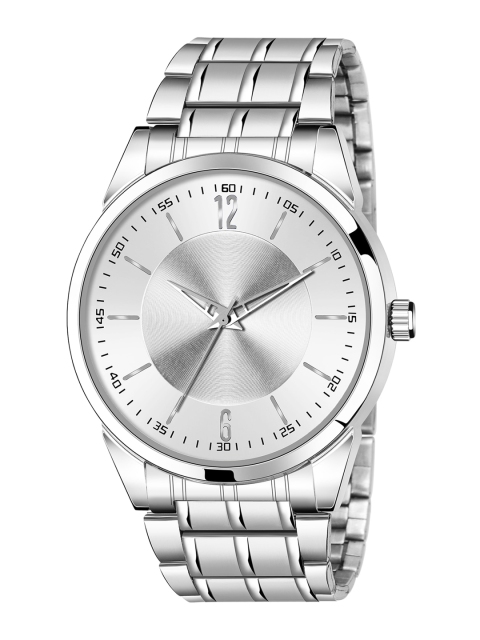 HAPPY KHAJANA Men Silver-Toned Brass Dial & Silver Toned Bracelet Style Straps Analogue Watch
HAPPY KHAJANA Men Silver-Toned Brass Dial & Silver Toned Bracelet Style Straps Analogue Watch