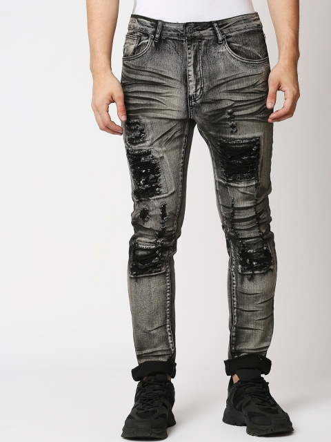 WAIMEA Men Black Skinny Fit Highly Distressed Heavy Fade Applique Stretchable Cotton Jeans
WAIMEA Men Black Skinny Fit Highly Distressed Heavy Fade Applique Stretchable Cotton Jeans