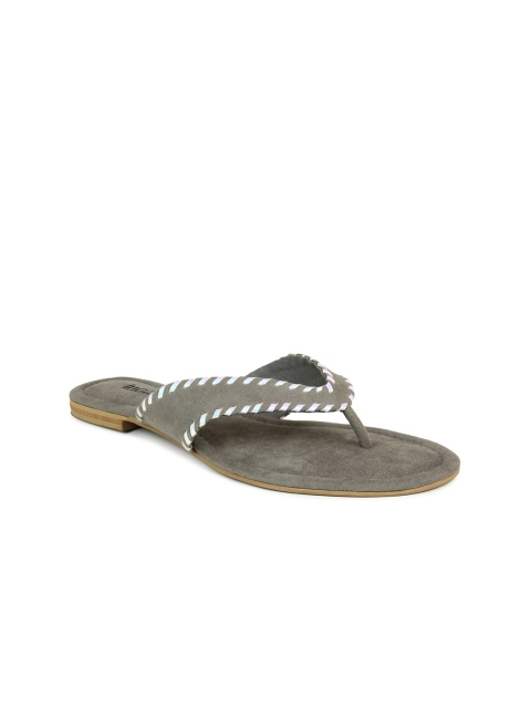 Inc 5 Women Grey Open Toe Flats