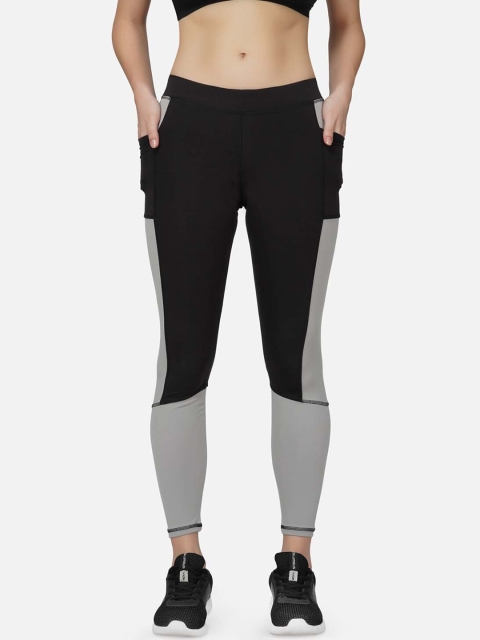 IMPERATIVE Women Black & Grey Colourblocked Slim Fit Dry Fit Yoga Tights with Pockets
IMPERATIVE Women Black & Grey Colourblocked Slim Fit Dry Fit Yoga Tights with Pockets