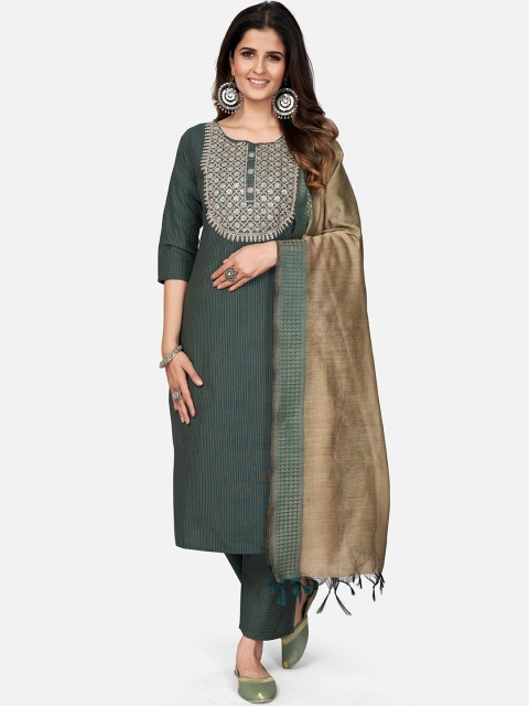 Vbuyz Women Green Ethnic Motifs Yoke Design Sequinned Pure Cotton Kurti Set With Dupatta
Vbuyz Women Green Ethnic Motifs Yoke Design Sequinned Pure Cotton Kurti Set With Dupatta