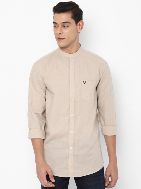 Allen Solly Men Beige Slim Fit Casual Shirt