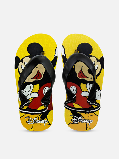 Kids Ville Boys Yellow Printed Mickey & Friends Featured Rubber Thong Flip-Flops 
Kids Ville Boys Yellow Printed Mickey & Friends Featured Rubber Thong Flip-Flops