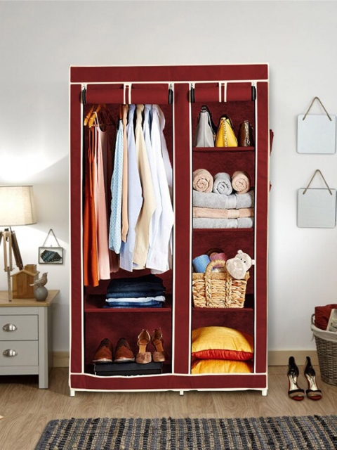 Sasimo Maroon Solid Wardrobe Organisers