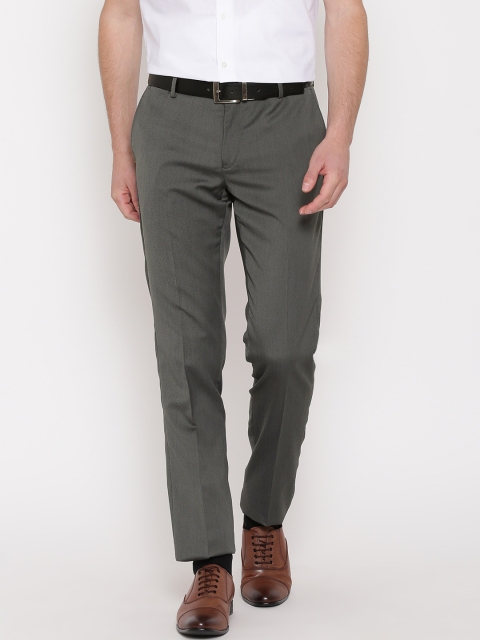 Blackberrys Men Grey Sharp Fit Formal Trousers