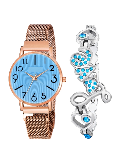 Rage Enterprise Women Blue Brass Dial & Blue Stainless Steel Bracelet Style Straps Analogue Watch
Rage Enterprise Women Blue Brass Dial & Blue Stainless Steel Bracelet Style Straps Analogue Watch