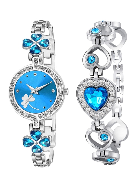 Rage Enterprise Women Blue Brass Embellished Dial & Silver Toned Stainless Steel Bracelet Style Straps Watch
Rage Enterprise Women Blue Brass Embellished Dial & Silver Toned Stainless Steel Bracelet Style Straps Watch