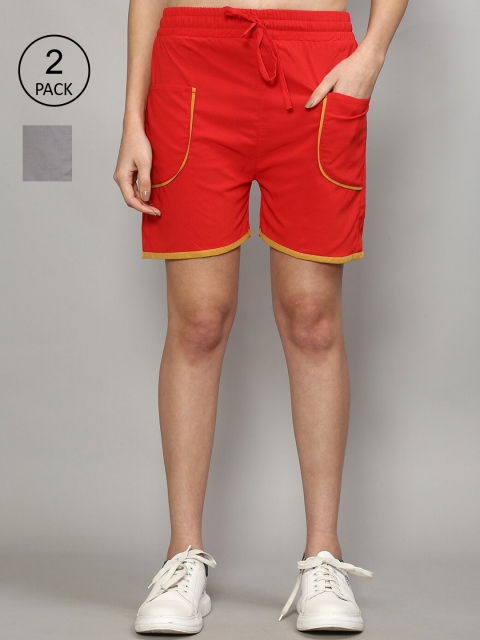 GRACIT Women Red Running Shorts