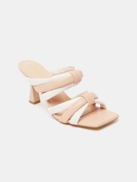 shoexpress Beige PU Sandals with Buckles