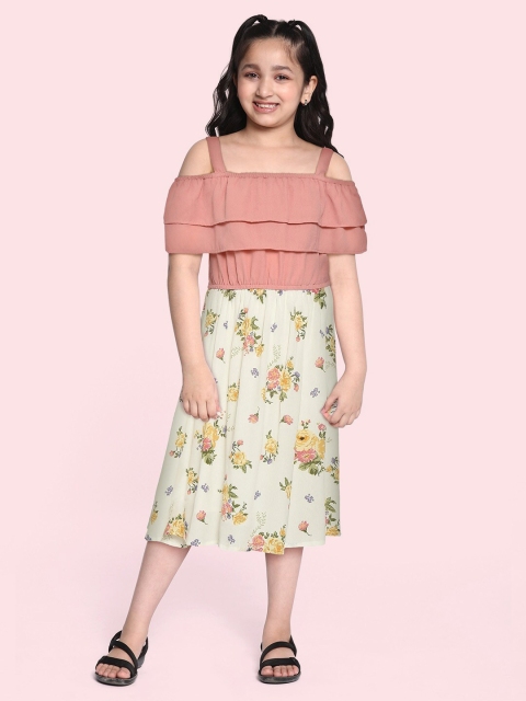 Bella Moda Girls Dusty Pink & White Floral Printed Layered Pure Cotton A-Line Dress, Rose
Bella Moda Girls Dusty Pink & White Floral Printed Layered Pure Cotton A-Line Dress, Rose