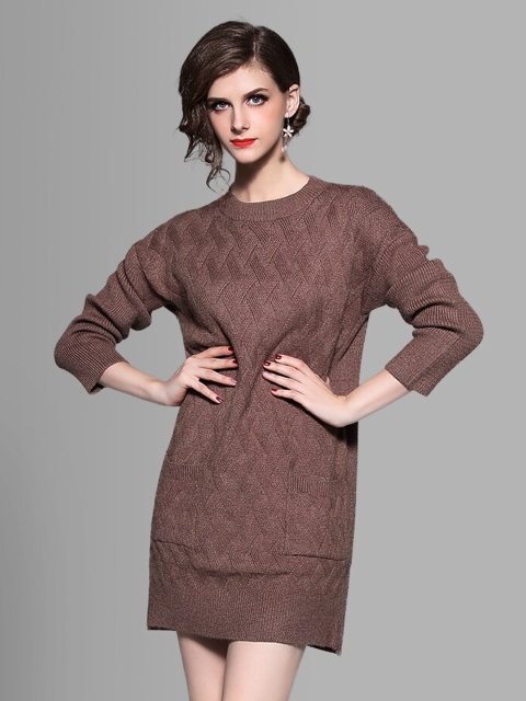 JC Collection Women Brown Longline Sweater Vest