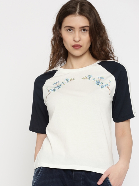 Vero Moda Women White Solid Pure Cotton Top