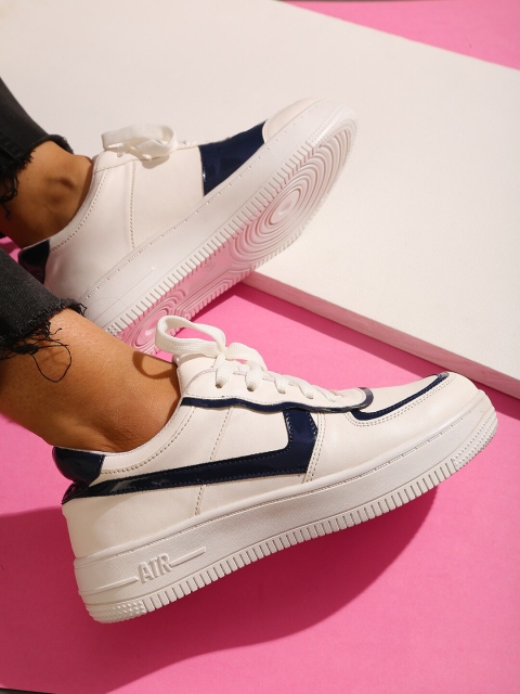 GNIST Women White Colourblocked Lightweight Sneakers