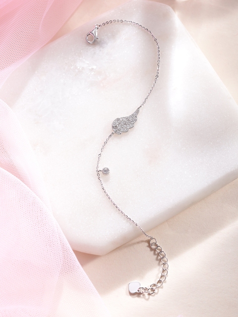 Zavya Women Silver-Toned 925 Sterling Silver Cubic Zirconia Rhodium-Plated Charm Bracelet
Zavya Women Silver-Toned 925 Sterling Silver Cubic Zirconia Rhodium-Plated Charm Bracelet