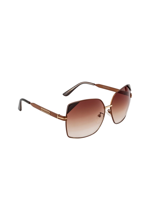 Ted Smith Women Brown Lens & Brown Cateye Sunglasses with UV Protected Lens TSSP-1013S_C1