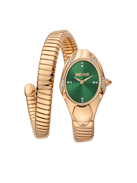 Just Cavalli Women Green Brass Dial & Rose Gold Toned Stainless Steel Wrap Around Straps Analogue Watch
Just Cavalli Women Green Brass Dial & Rose Gold Toned Stainless Steel Wrap Around Straps Analogue Watch