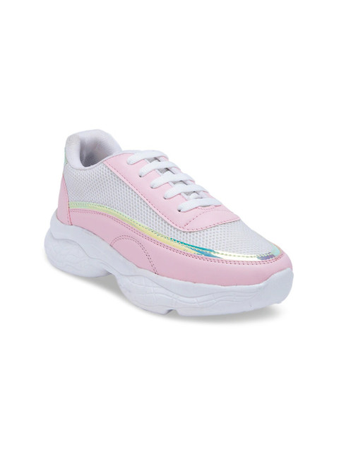 HASTEN Women Pink And White Colourblocked Sneakers
HASTEN Women Pink And White Colourblocked Sneakers