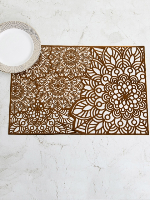 Home Centre Brown Textured Table Runner Placement