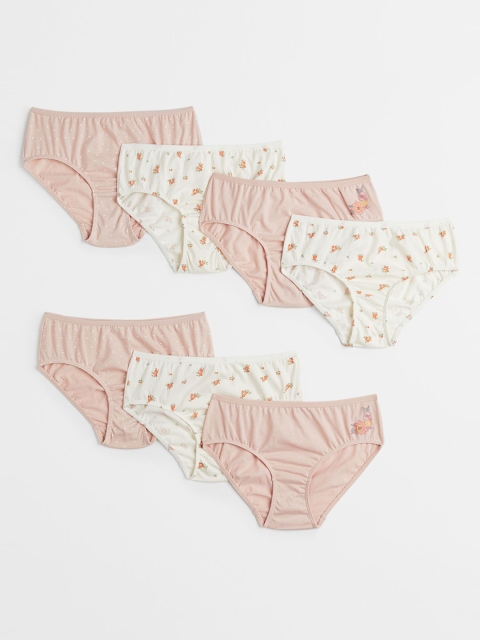 H&M Girls 7-Pack Cotton Briefs, Off white