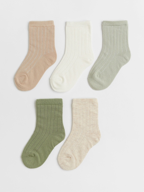 H&M Girls Above Ankle 5-Pack Socks, White
