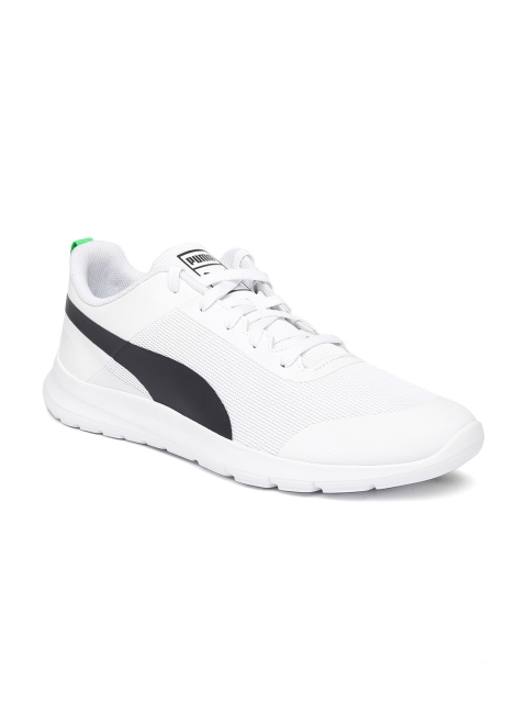 Puma Men White Trax Solid Regular Sneakers