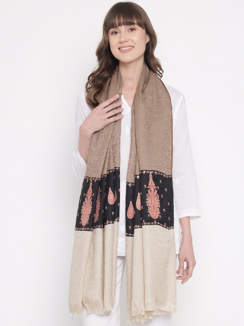 Pashtush Women Black Woven Design Shawl