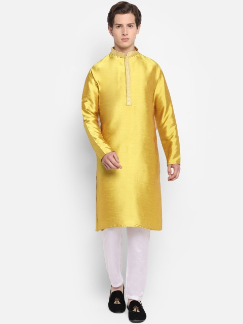 DEVOILER Men Golden Kurta, Gold