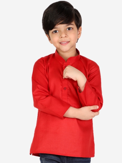 BownBee Boys Red Pathani Kurta