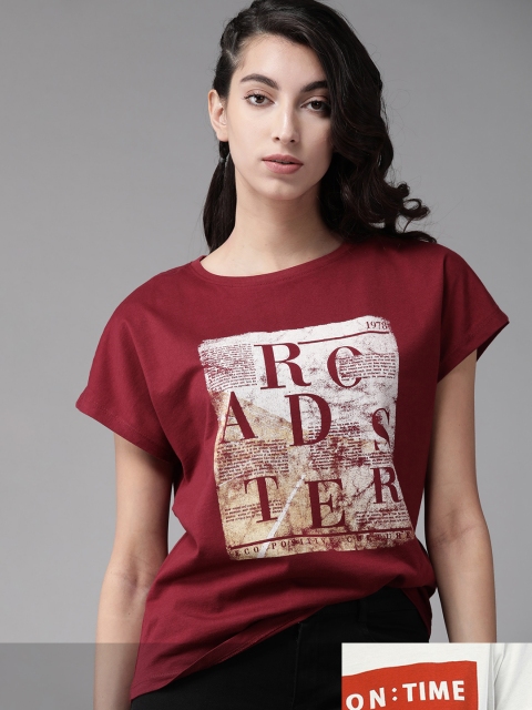 Roadster Women White & Maroon Pack Of 2 Typography Print Pure Cotton Regular Fit T-shirts
Roadster Women White & Maroon Pack Of 2 Typography Print Pure Cotton Regular Fit T-shirts
