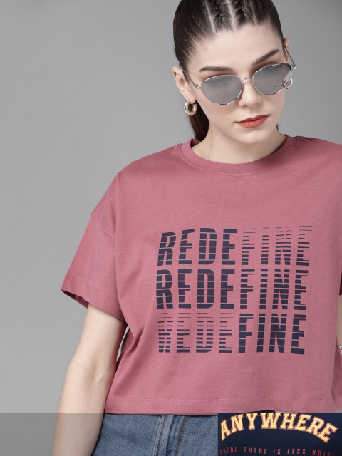 Roadster Women Pack of 2 Pure Cotton Typography Print Drop-Shoulder Sleeves T-shirts, Rose
Roadster Women Pack of 2 Pure Cotton Typography Print Drop-Shoulder Sleeves T-shirts, Rose