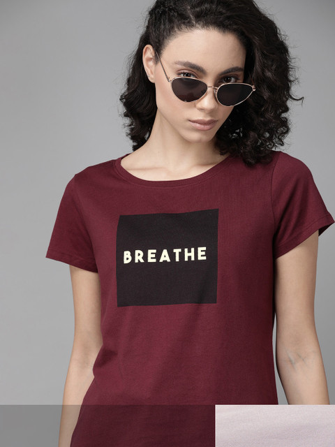 Roadster Women Pack of 2 Printed Cotton T-shirt, Maroon
Roadster Women Pack of 2 Printed Cotton T-shirt, Maroon