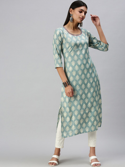 SHOWOFF Women Blue Ethnic Motifs Printed Kurta
SHOWOFF Women Blue Ethnic Motifs Printed Kurta