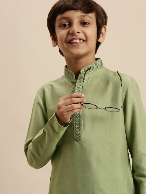 Sanwara Boys Green Kurta with Pyjamas