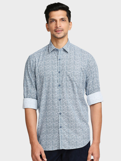 ColorPlus Men Blue & White Tailored Fit Printed Cotton Casual Shirt 
ColorPlus Men Blue & White Tailored Fit Printed Cotton Casual Shirt