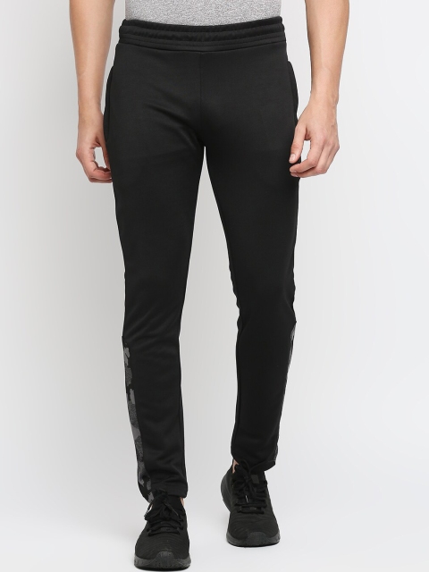 FiTZ Men Black Solid Slim-Fit Track Pants