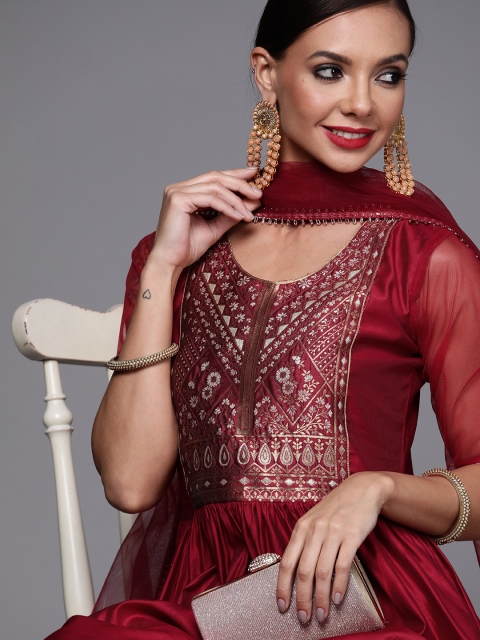 Indo Era Women Red Yoke Design Pleated Thread Work Liva Kurta with Sharara & With Dupatta
Indo Era Women Red Yoke Design Pleated Thread Work Liva Kurta with Sharara & With Dupatta