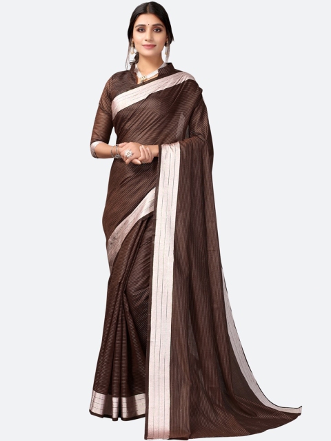 KALINI Brown Woven Design Saree