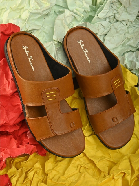 John Karsun Men Tan Comfort Sandals