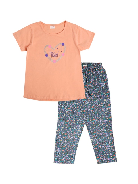 RAINE AND JAINE Girls Peach-Coloured & Blue Typography Printed Pure Cotton Night Suit
RAINE AND JAINE Girls Peach-Coloured & Blue Typography Printed Pure Cotton Night Suit