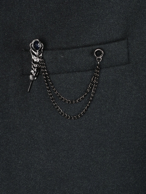 Alvaro Castagnino Men Silver-Toned & Black Stone-Studded Embellished Stylish Brooch Pin
Alvaro Castagnino Men Silver-Toned & Black Stone-Studded Embellished Stylish Brooch Pin