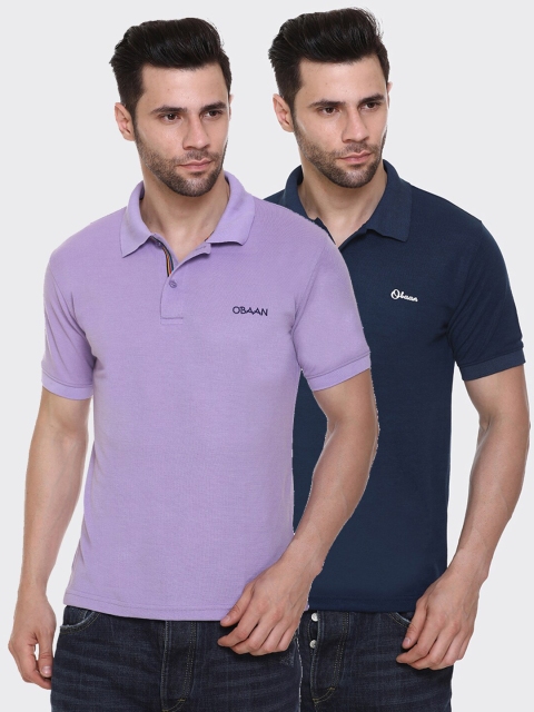 Obaan Men Pack Of 2 T-shirts, Lavender