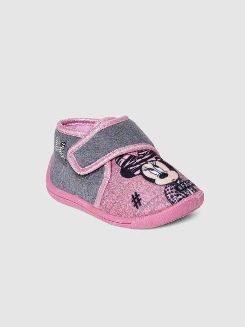 shoexpress Girls Pink & Grey Minnie Mouse Printed Sneakers