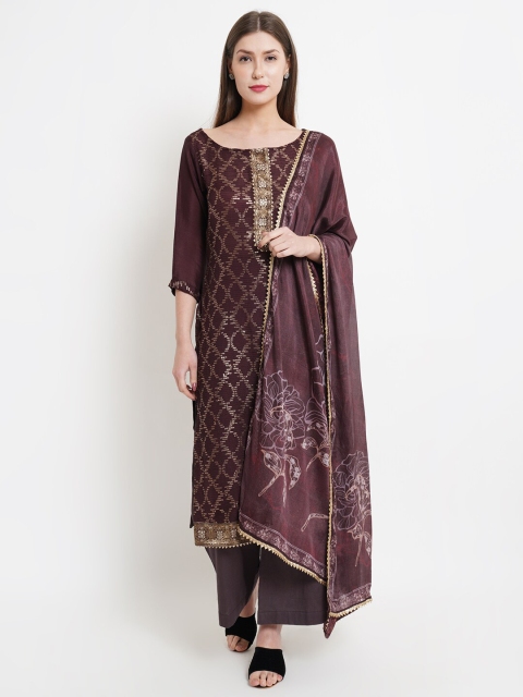 Stylee LIFESTYLE Women Maroon & Gold-Toned Chinon Chiffon Unstitched Dress Material
Stylee LIFESTYLE Women Maroon & Gold-Toned Chinon Chiffon Unstitched Dress Material