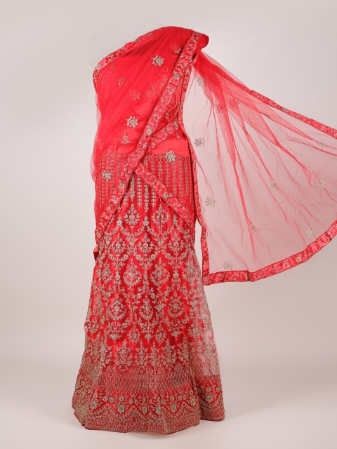 Pothys Red & Gold-Toned Embellished Semi-Stitched Lehenga & Unstitched Blouse With Dhavani
Pothys Red & Gold-Toned Embellished Semi-Stitched Lehenga & Unstitched Blouse With Dhavani