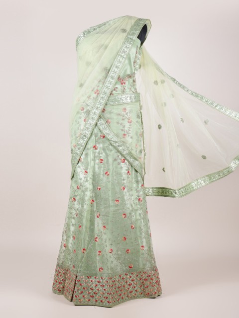 Pothys Green & Silver-Toned Semi-Stitched Lehenga & Unstitched Blouse & Net Dhavani
Pothys Green & Silver-Toned Semi-Stitched Lehenga & Unstitched Blouse & Net Dhavani