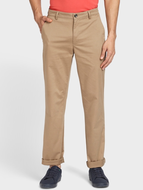 ColorPlus Men Khaki Solid Regular Fit Trousers