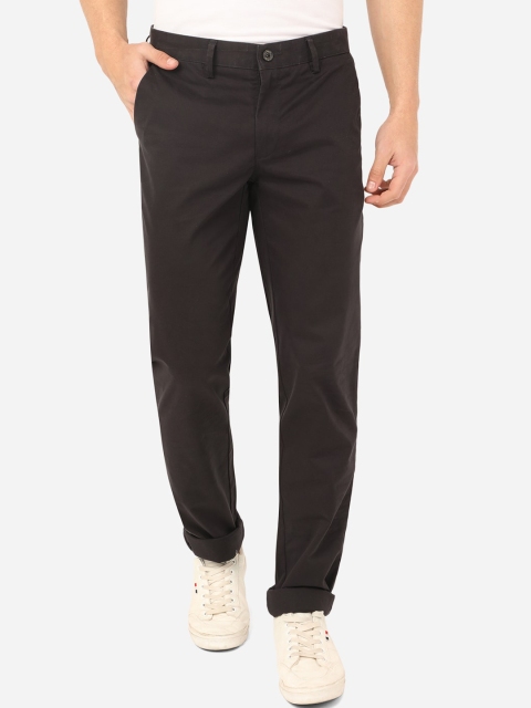 JADE BLUE Men Black Slim Fit Easy Wash Trousers