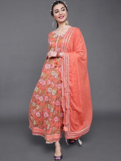 saubhagya Women Peach-Coloured Ethnic Motifs Yoke Design Flared Sleeves Thread Work Anarkali Kurta
saubhagya Women Peach-Coloured Ethnic Motifs Yoke Design Flared Sleeves Thread Work Anarkali Kurta